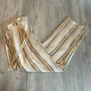 Saltwater Luxe Women's Pants Striped Retreat Crop Wide Leg Flare Size Small NWT